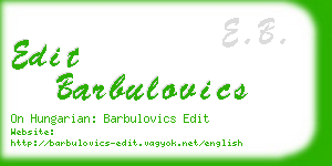 edit barbulovics business card